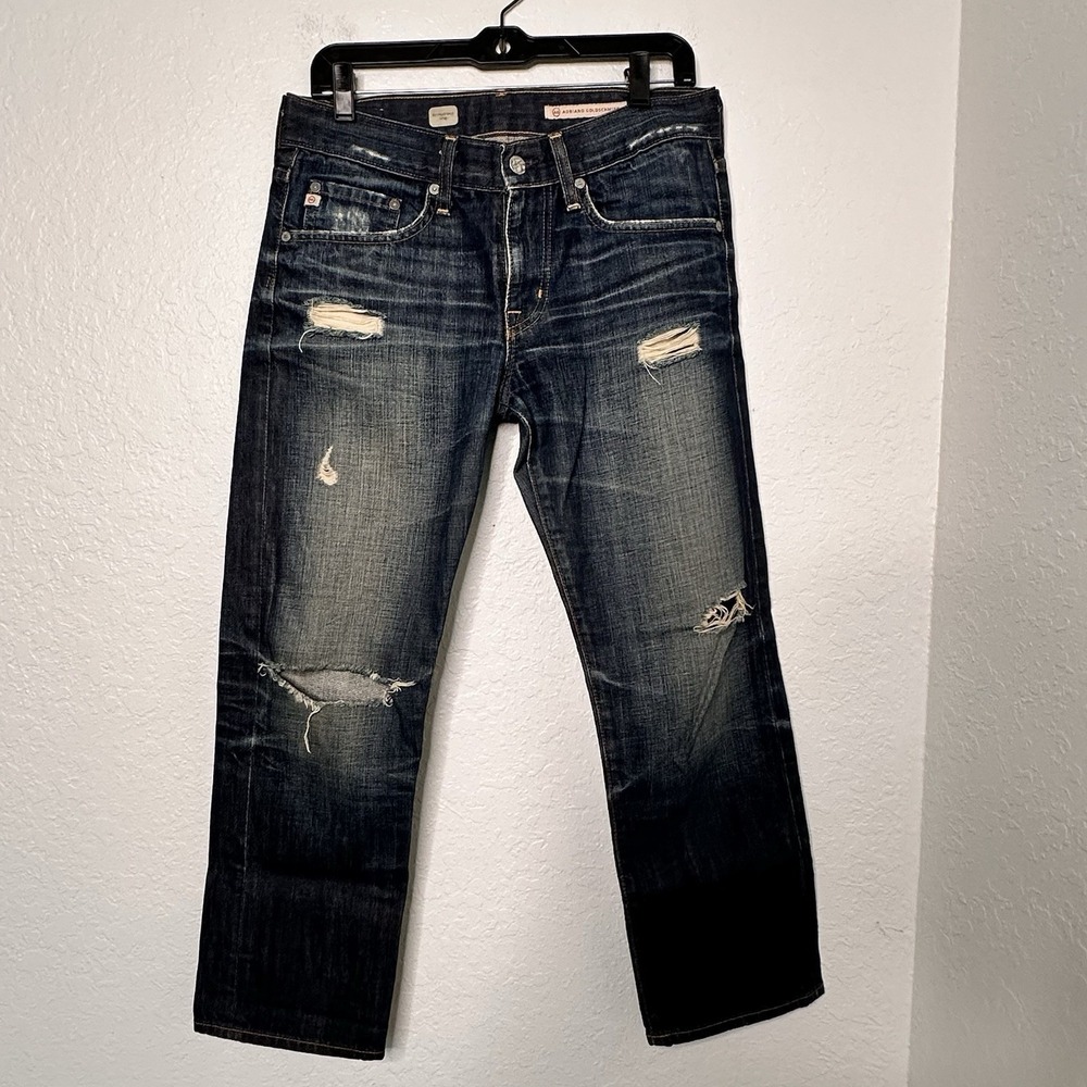Adriano‎ Goldschmied Ex Boyfriend Distressed Crop Jeans Made USA